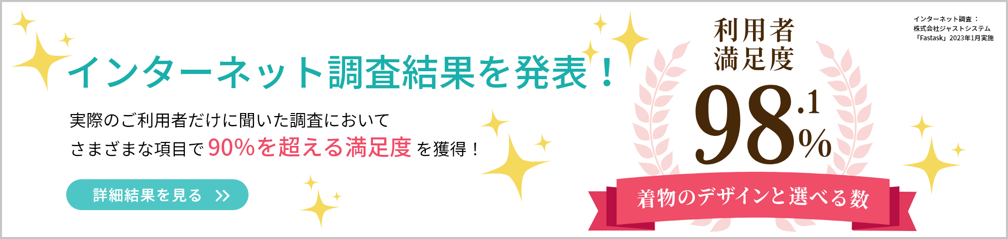 インターネット調査結果・利用者満足度98.1％！