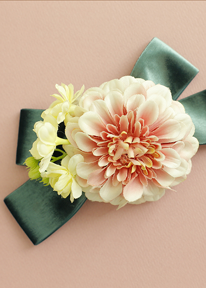 ダリアリボン グリーン 袴レンタル Selfit 着物サロン セルフィット 大阪梅田 京都四条烏丸 名古屋栄